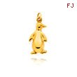 14K Yellow Gold 3D Penguin Charm