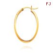 14K Yellow Gold 4x30mm Oval Hoops