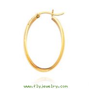 14K Yellow Gold 4x30mm Oval Hoops