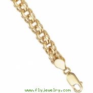 14K Yellow Gold 7 Inch Solid Large Charm Bracelet