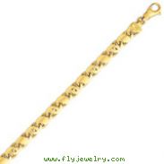 14K Yellow Gold 7.5mm Polished Fancy S-Link Bracelet
