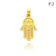 14K Yellow Gold Chamseh with the Star of David Pendant