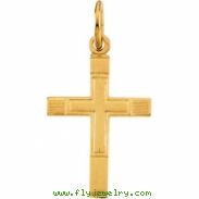 14K Yellow Gold Childs Cross Pendant