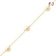 14K Yellow Gold Cultured Pearl Anklet