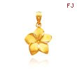 14K Yellow Gold Diamond-Cut & Satin Plumeria Charm