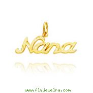 14K Yellow Gold Diamond-Cut "Nana" Charm