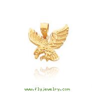 14K Yellow Gold Diamond-Cut Eagle Pendant