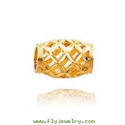 14K Yellow Gold Diamond-Cut Weave Chain Slide