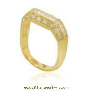 14K Yellow Gold Diamond Fancy Ring