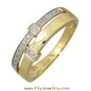14K Yellow Gold Diamonds Ring