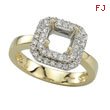 14K Yellow Gold Diamonds Semi-Mount Ring
