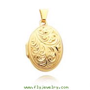 14K Yellow Gold Domed Oval Locket