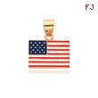 14K Yellow Gold Enameled United States Flag Pendant