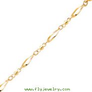 14K Yellow Gold Fancy Link & Mirrored Ball Anklet