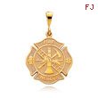 14K Yellow Gold Fire Rescue Medal Charm