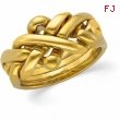 14K Yellow Gold Gents Puzzle Ring