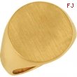 14K Yellow Gold Gents Solid Signet Ring With Brush Finished Top