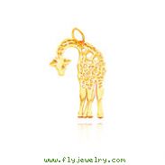 14K Yellow Gold Giraffe Charm