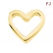 14K Yellow Gold Heart Shaped Chain Slide