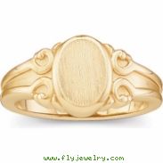14K Yellow Gold Ladies Metal Fashion Signet Ring