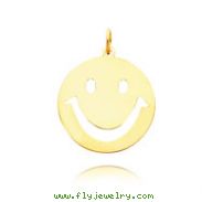 14K Yellow Gold Large Cut-Out Smiley Face Charm