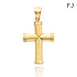 14K Yellow Gold Large Simple Polished Cross Pendant