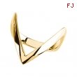 14K Yellow Gold Long V Shaped Shank Metal Fashion Ring