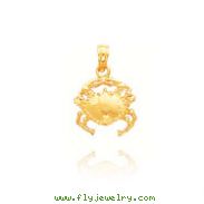 14K Yellow Gold Open-Backed Crab Pendant