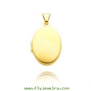 14K Yellow Gold Oval-Shaped Plain Polished Locket