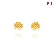 14K Yellow Gold Polished & Satin Sun Post Earrings