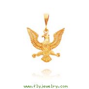 14K Yellow Gold Polished Eagle Charm