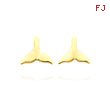 14K Yellow Gold Polished Whale Tail Post Earrings