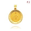 14K Yellow Gold Round Miraculous Medal Pendant