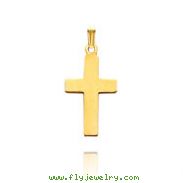 14K Yellow Gold Simple Flat Cross Charm