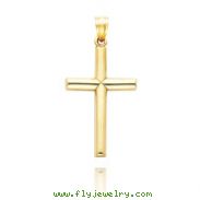 14K Yellow Gold Simple Polished Cross Pendant