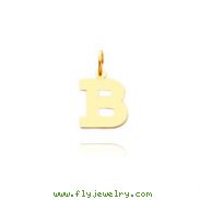 14K Yellow Gold Small Block Initial "B" Charm