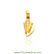 14K Yellow Gold Small Conch Shell Pendant