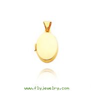 14K Yellow Gold Small Polished Oval Locket