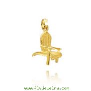 14K Yellow Gold Solid Adirondack Chair Pendant