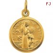 14K Yellow Gold St. Francis Of Assisi Medal