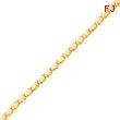 14K Yellow Gold Thick Double-Sided Heart Anklet