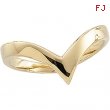 14K Yellow Gold V Shaped Shank Metal Fashion Ring