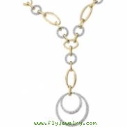 14K Yellow White Gold & Diamond Necklace