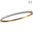 14K Yellow White Gold 2 Two Tone Diamond Bangle Bracelet  Diamond quality AA (I1 clarity G-I color)