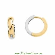 14K Yellow White Gold Two Tone Hinged Earring