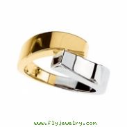 14K Yellow White Gold Two Tone Metal Fashion Ring