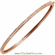 14kt Rose 1/3 CTW Diamond Bangle Bracelet
