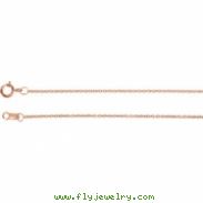 14kt Rose 20.00 INCH Polished SOLID CABLE CHAIN
