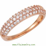14kt Rose Band 06.00 Complete with Stone ROUND VARIOUS Polished 1/2 CTW DIA ANNIVERSARY BAND