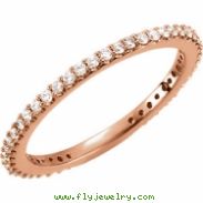 14kt Rose Band 07.00 Complete with Stone ROUND VARIOUS Polished 1/3 CTW DIAMOND BAND